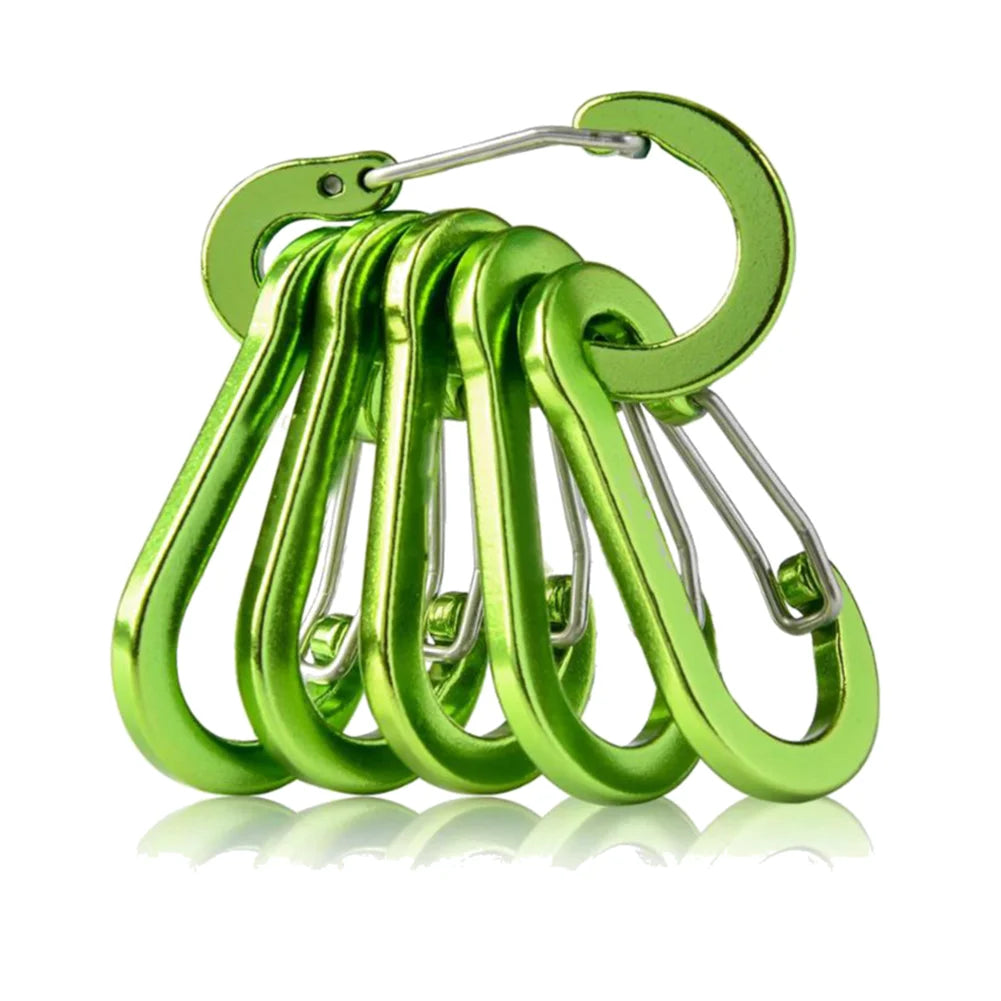6/12Pcs Aluminum Alloy Carabiner Keychain Outdoor Camping Climbing Hiking Snap Clip Lock Buckle Hook Fishing Accessories
