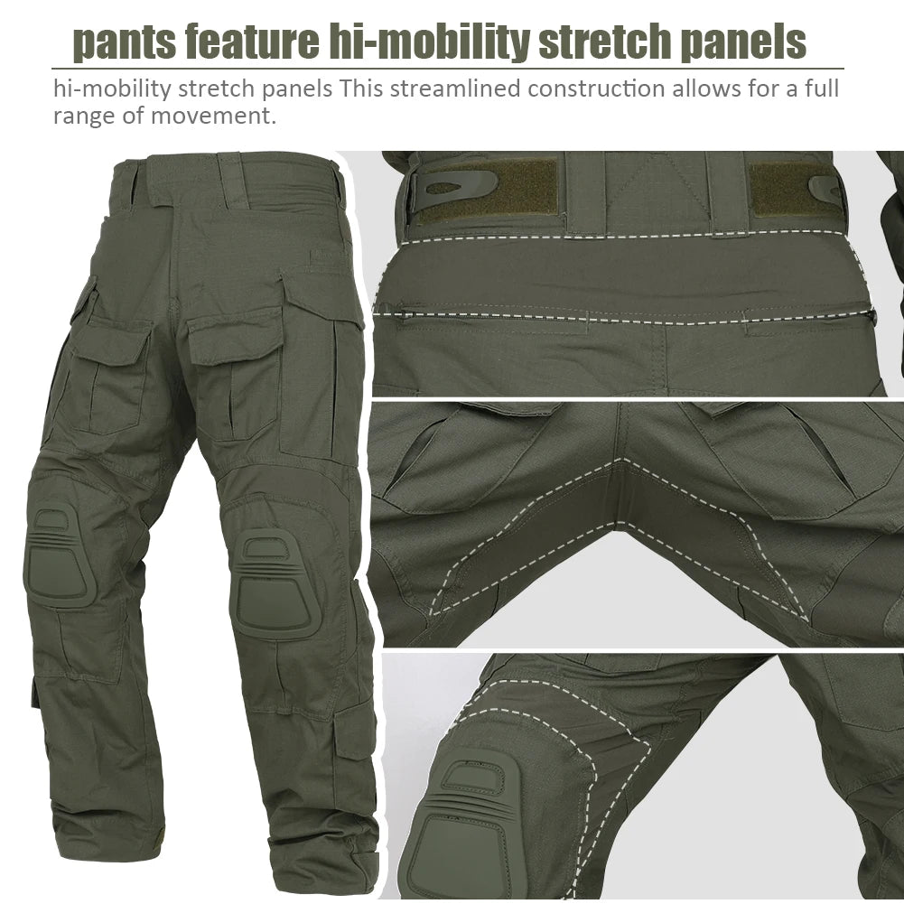 KRYDEX Tactical Combat G3 Uniform Set Outdoor Hunting Gen3 Camouflage Shirt & Pants Kit Ranger Green Black Men Clothing