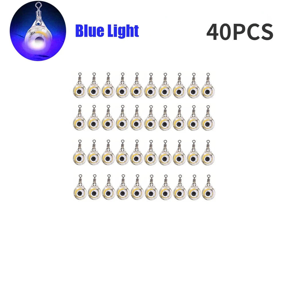 10-200pcs Mini Fishing Lure Light LED Deep Drop Underwater Eye Shape Squid Fish Bait Luminous Lure for Attracting Fish