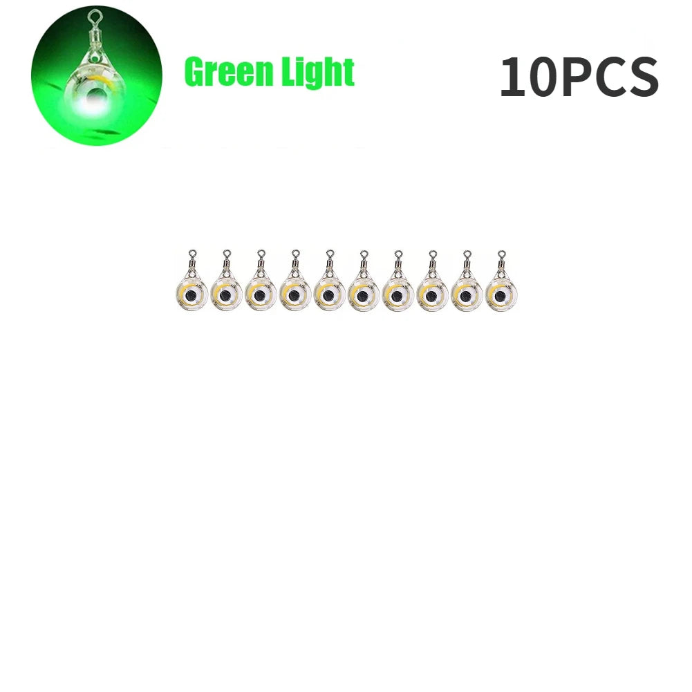 10-200pcs Mini Fishing Lure Light LED Deep Drop Underwater Eye Shape Squid Fish Bait Luminous Lure for Attracting Fish
