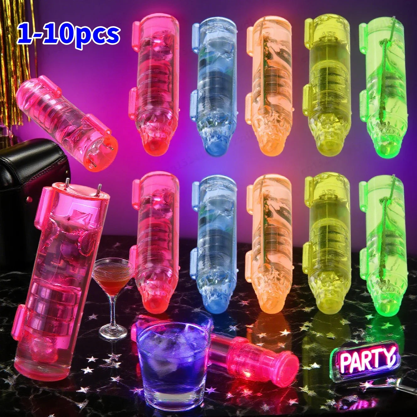 1-10PCS Underwater Mini Fish Attraction Indicator Lure LED Flashing Light Bait Fishing Tools Deep Drop Light Squid Bait Hard Lur
