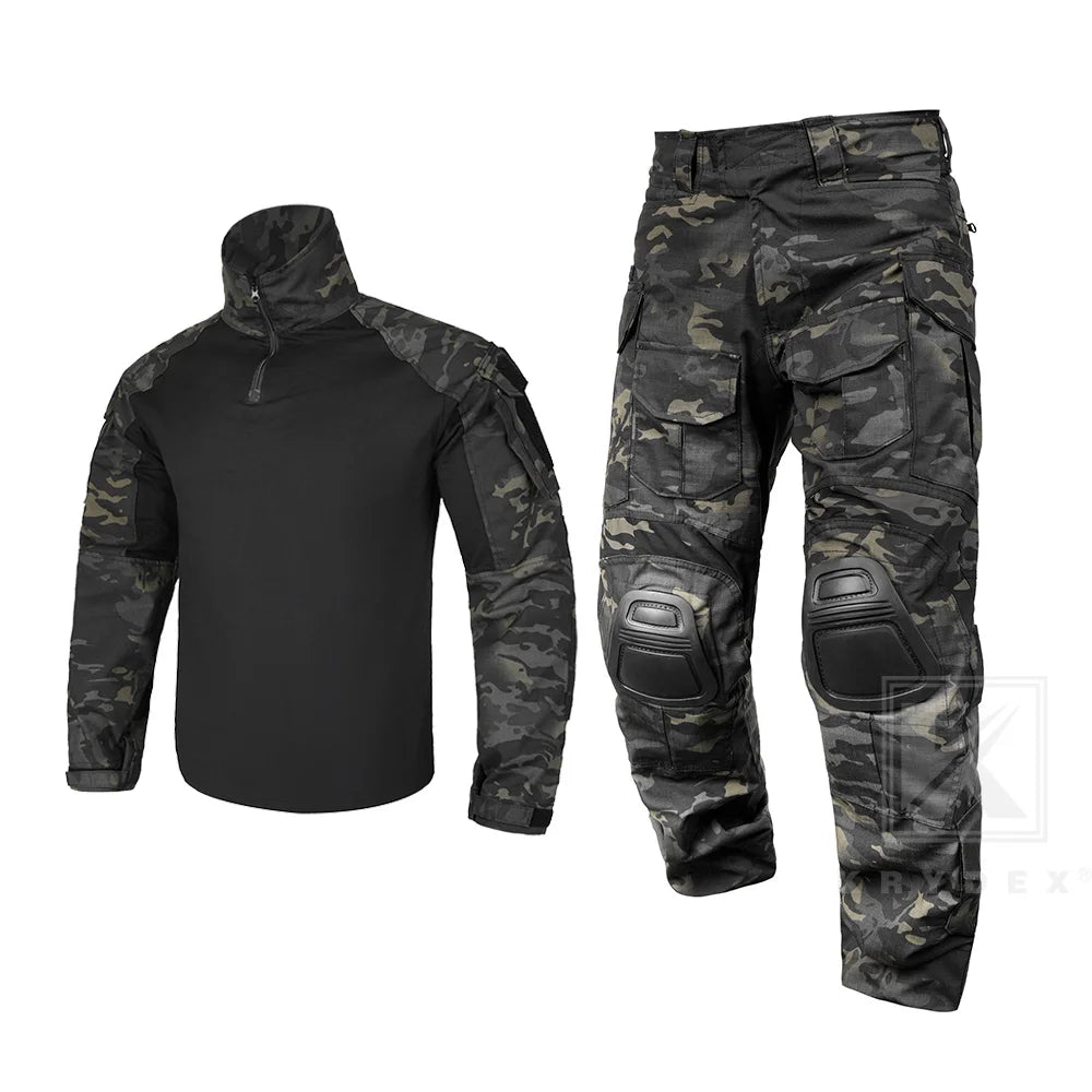 KRYDEX Tactical Combat G3 Uniform Set Outdoor Hunting Gen3 Camouflage Shirt & Pants Kit Ranger Green Black Men Clothing