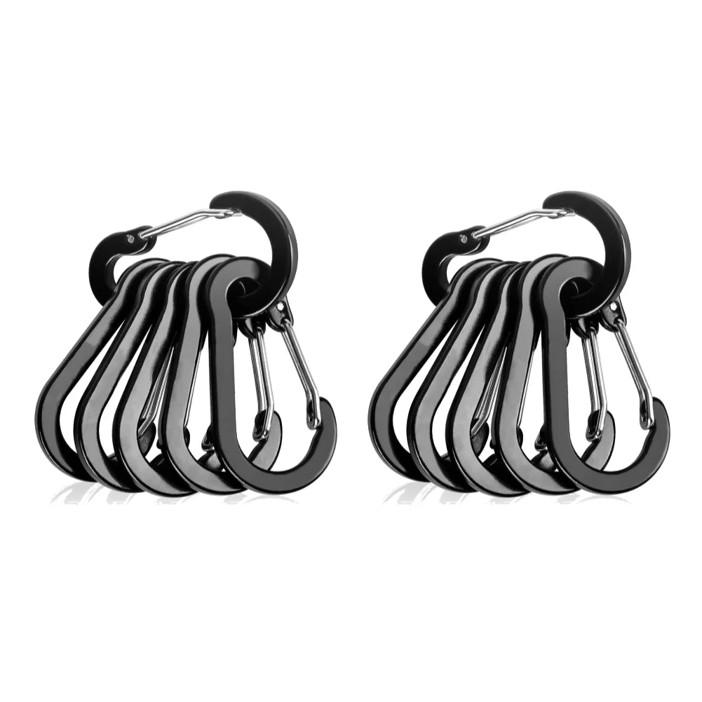 6/12Pcs Aluminum Alloy Carabiner Keychain Outdoor Camping Climbing Hiking Snap Clip Lock Buckle Hook Fishing Accessories