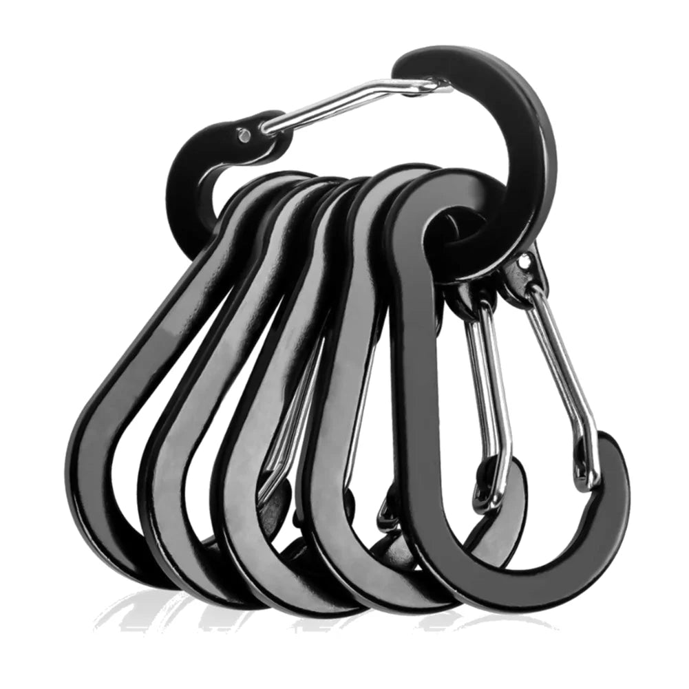 6/12Pcs Aluminum Alloy Carabiner Keychain Outdoor Camping Climbing Hiking Snap Clip Lock Buckle Hook Fishing Accessories