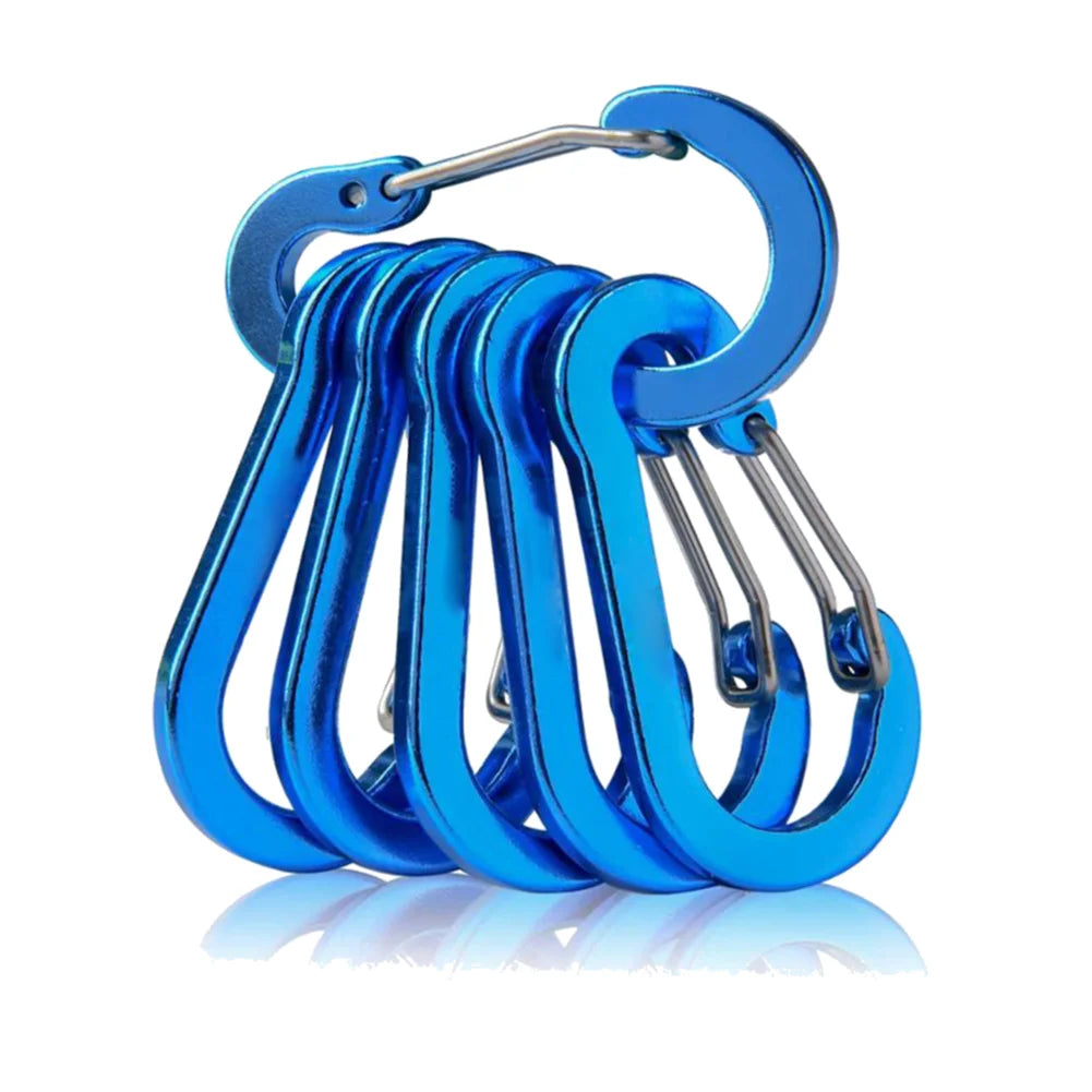 6/12Pcs Aluminum Alloy Carabiner Keychain Outdoor Camping Climbing Hiking Snap Clip Lock Buckle Hook Fishing Accessories