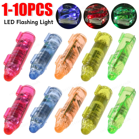 1-10PCS Underwater Mini Fish Attraction Indicator Lure LED Flashing Light Bait Fishing Tools Deep Drop Light Squid Bait Hard Lur