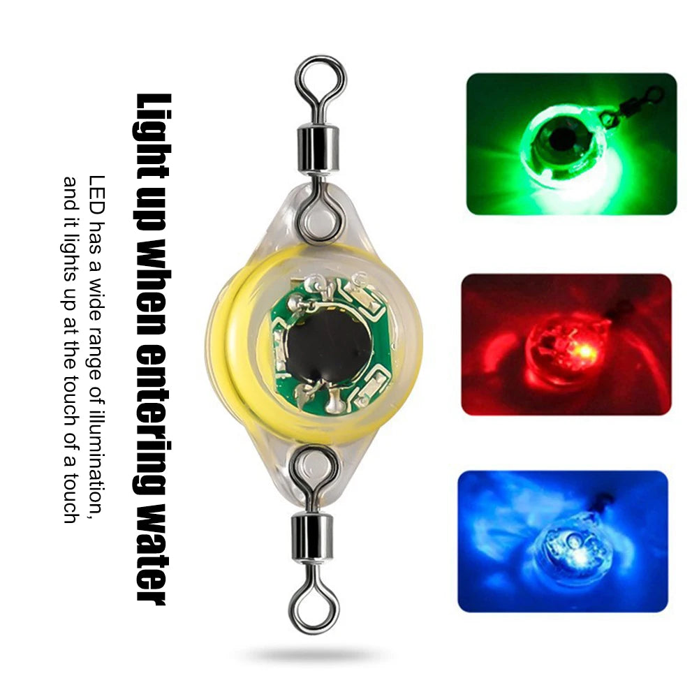 10-200pcs Mini Fishing Lure Light LED Deep Drop Underwater Eye Shape Squid Fish Bait Luminous Lure for Attracting Fish
