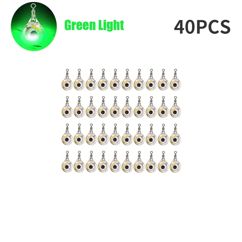 10-200pcs Mini Fishing Lure Light LED Deep Drop Underwater Eye Shape Squid Fish Bait Luminous Lure for Attracting Fish