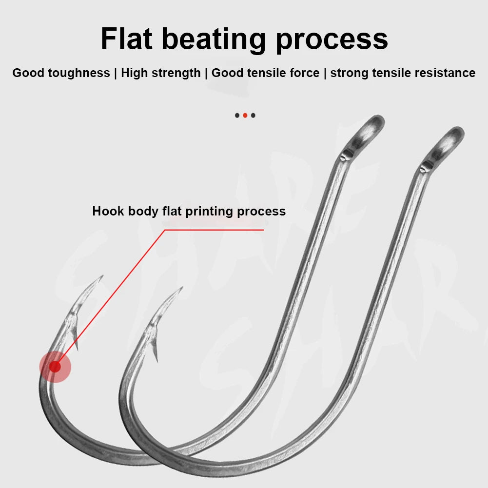 80Pcs Fishing Hooks Stainless Steel Fish Hooks Saltwater Fishing Barbed Hooks Fishing Accessories