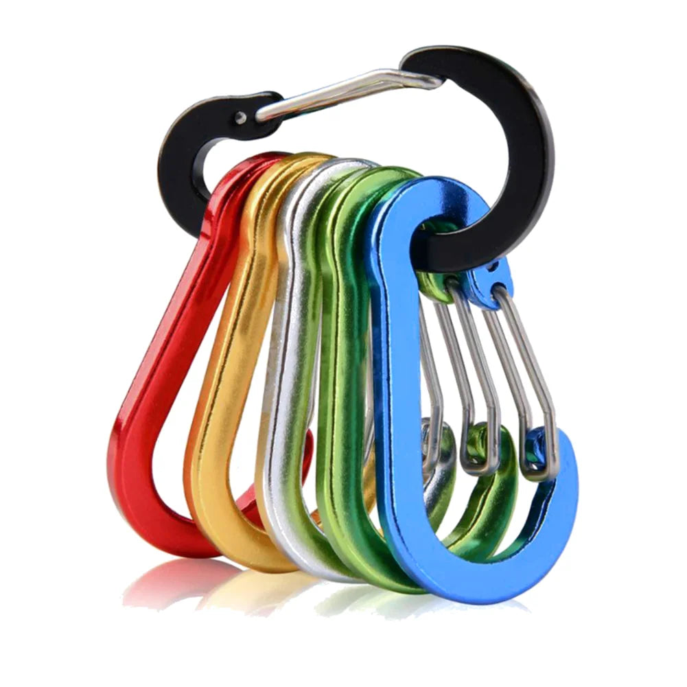 6/12Pcs Aluminum Alloy Carabiner Keychain Outdoor Camping Climbing Hiking Snap Clip Lock Buckle Hook Fishing Accessories