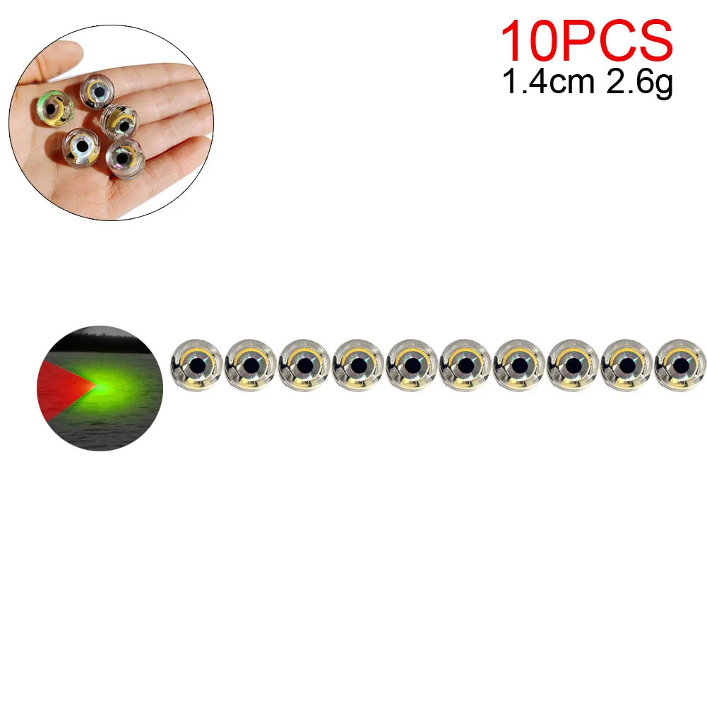 10-200pcs Mini Fishing Lure Light LED Deep Drop Underwater Eye Shape Squid Fish Bait Luminous Lure for Attracting Fish