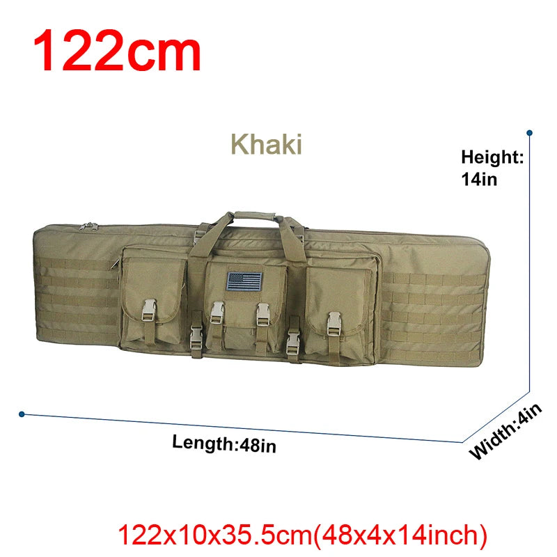 LQARMY 32 38 42 48 inch Tactical Double Rifle Case Molle Rifle Bag Sniper Airsoft Gun Case Backpack Hunting Gun Holster