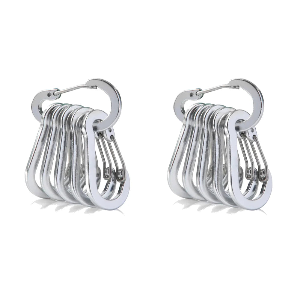 6/12Pcs Aluminum Alloy Carabiner Keychain Outdoor Camping Climbing Hiking Snap Clip Lock Buckle Hook Fishing Accessories