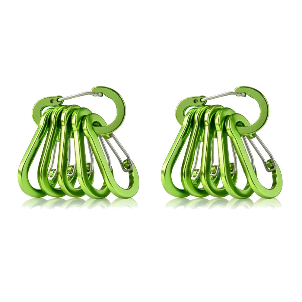 6/12Pcs Aluminum Alloy Carabiner Keychain Outdoor Camping Climbing Hiking Snap Clip Lock Buckle Hook Fishing Accessories