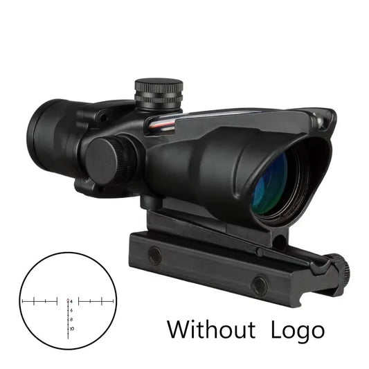 4X32 Hunting Riflescope Real Fiber Optics Grenn Red Dot Illuminated Etched Reticle Tactical Optical Sight